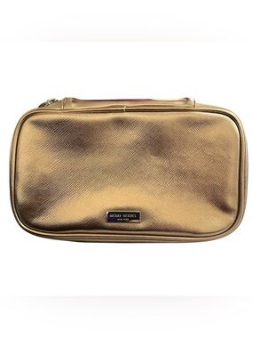 Rare Vintage Henri Bendel New York Metallic Gold Travel‎ Jewelry Organizer Case